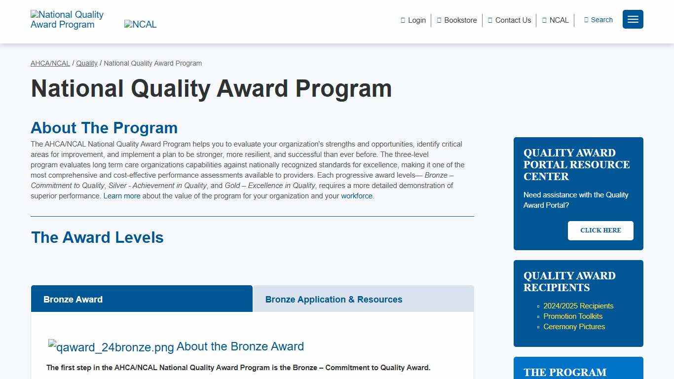 AHCA/NCAL National Quality Award Program